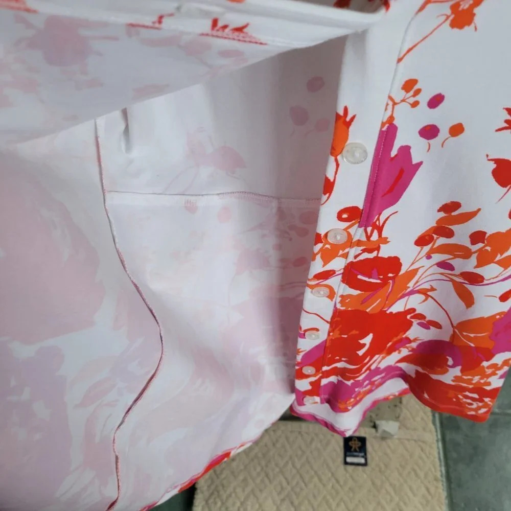 Isaac Mizrahi Live! Women's White Orange Floral Peplum Sweater (Size: Medium) - Picture 4 of 14